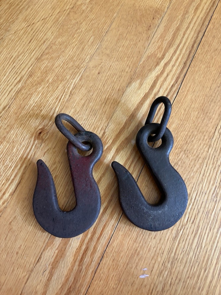 2 Antique Heavy Chain Hooks
