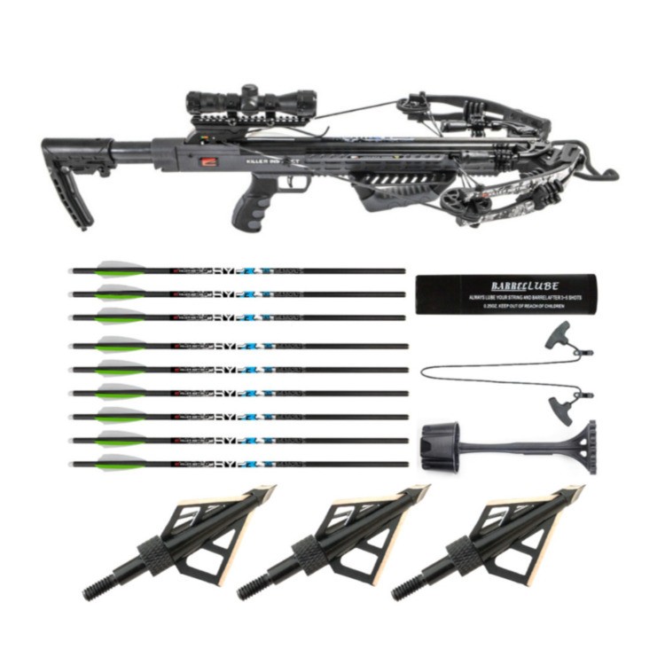Killer Instinct Burner 415 FPS Crossbow Package Basic Bundle (Gray Camo)
