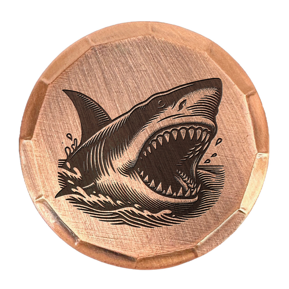 Shark Embossed Copper Golf Ball Marker by Sunfish
