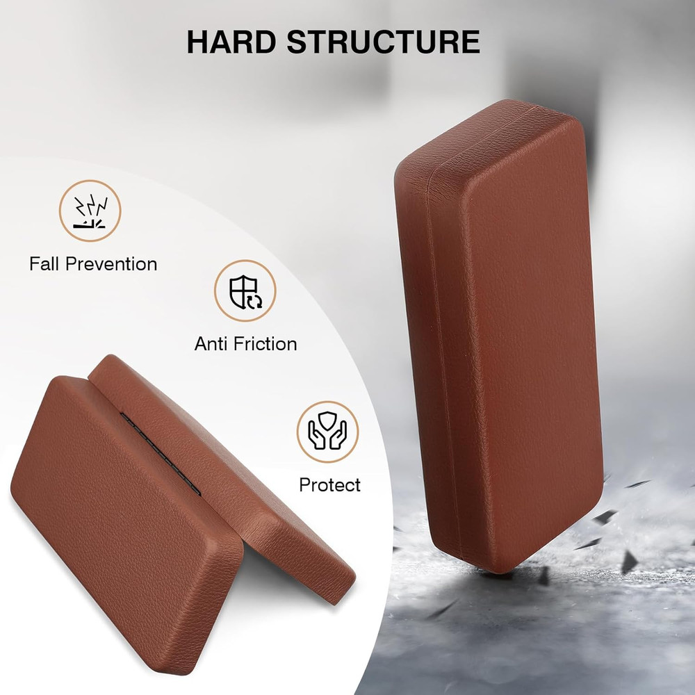 Glasses Case Hard Shell Square Large Eyeglasses Case PU Leather Protective Case
