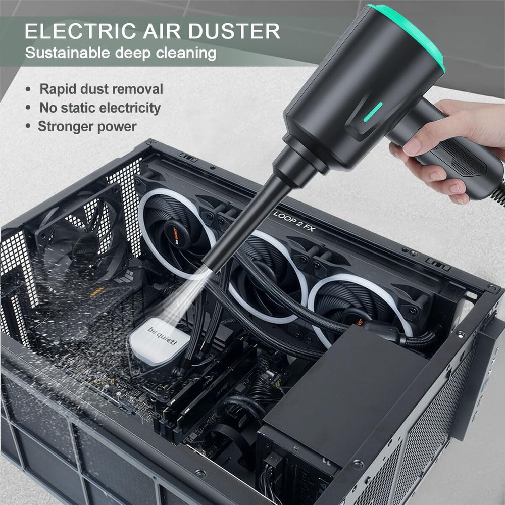 Versatile 2-Speed Electric Air Blower with Essential Accessories for Electronics
