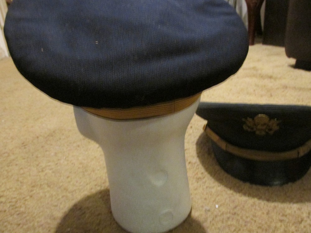Pair WW2 US army officers visor caps