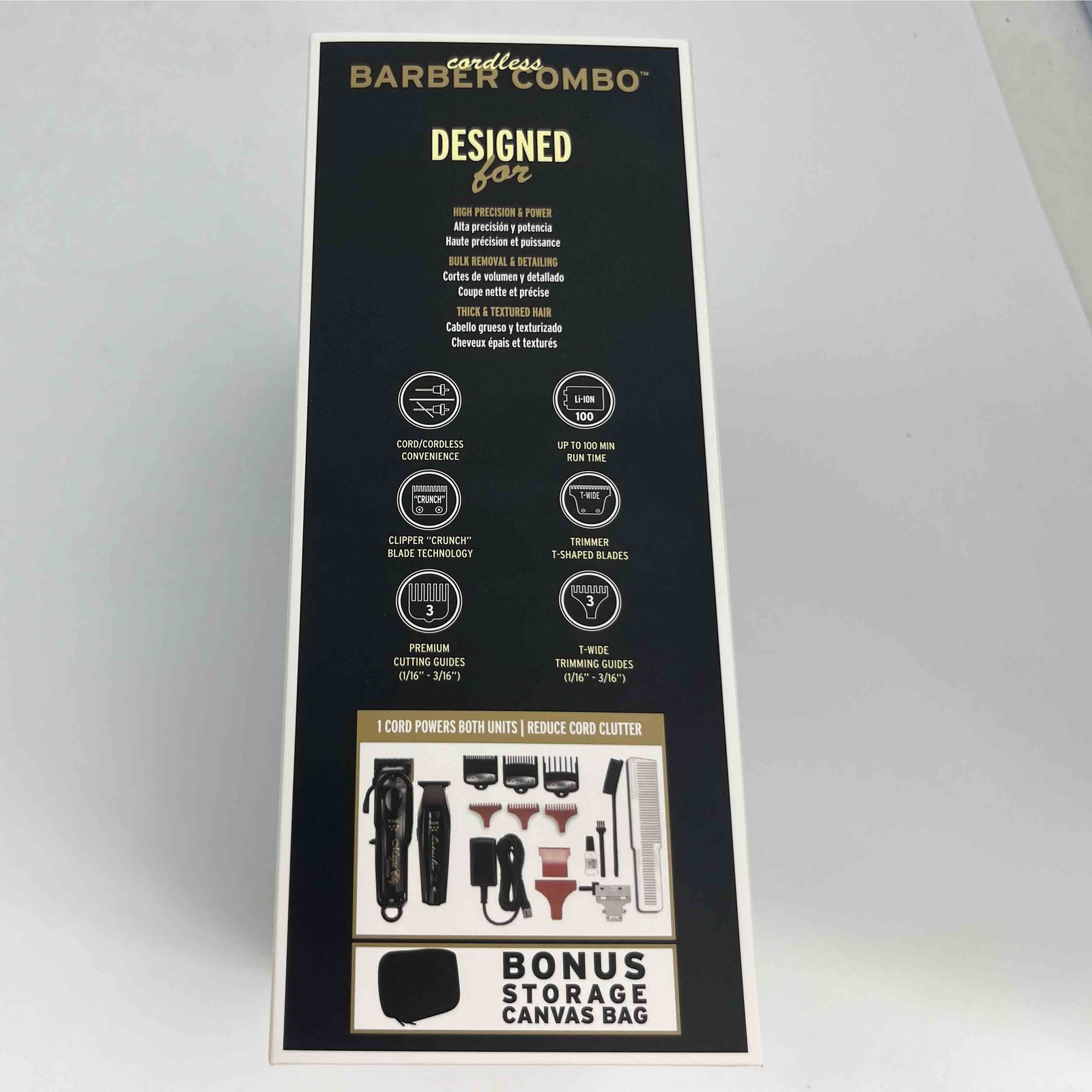 Wahl 5 Star Barber Combo Black Cordless Magic Clip Detailer Trimmer Set 3025397