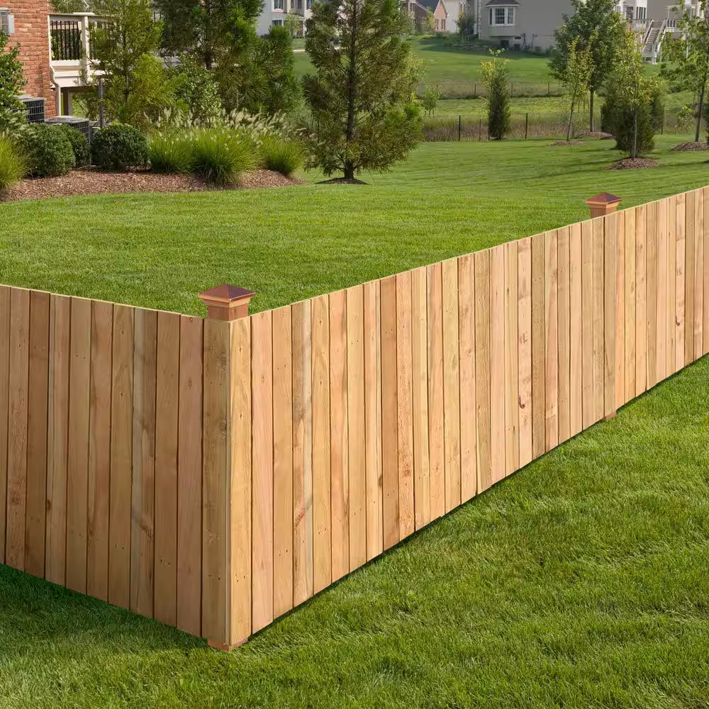 3-1/2 ft. x 8 ft. Western Red Cedar Privacy Flat Top Fence Panel Kit Free Shippi