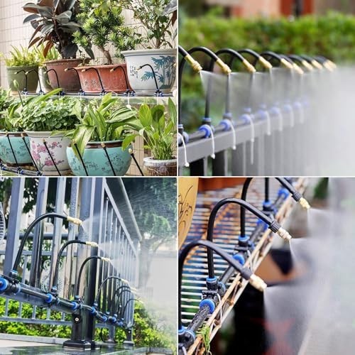 49.21Ft Drip Irrigation System, 360° Bendable Drip Irrigation Kit Automatic Irri