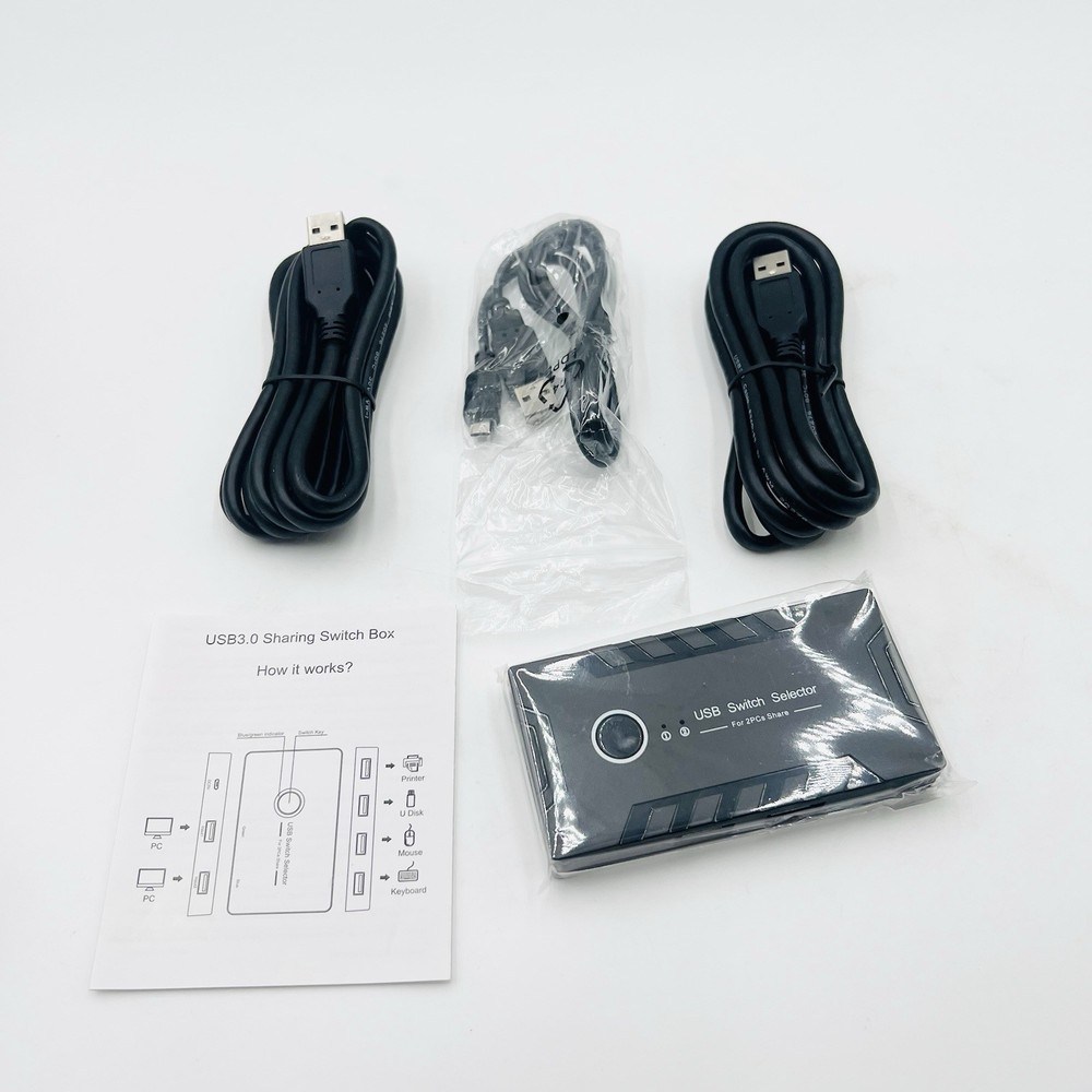 USB 3.0 Switch, ABLEWE KVM Switch Selector 2 Computers Sharing 4 Devices