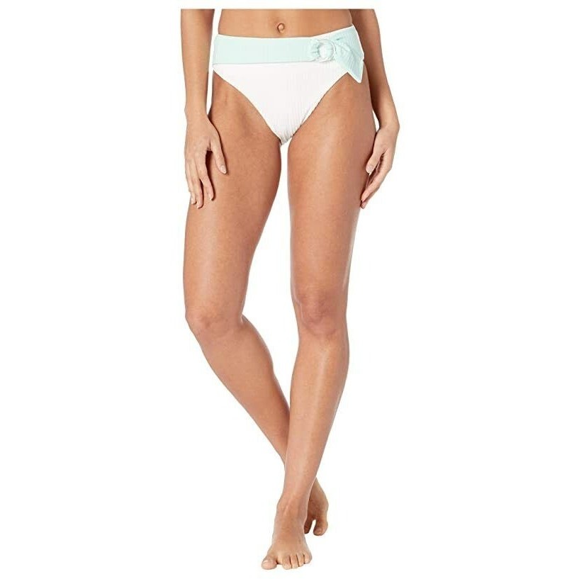 Onia Anais Bikini Bottom. White and Mint, Size Small, NWT
