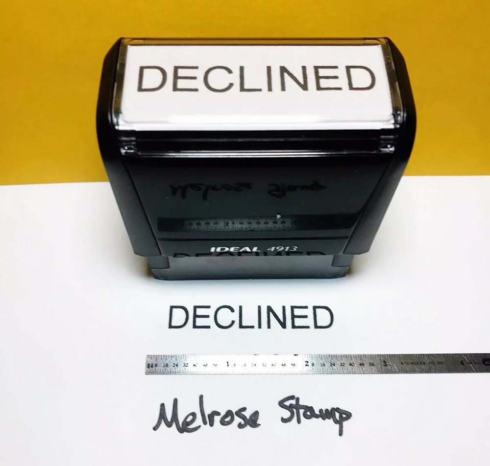Declined Rubber Stamp Black Ink Self Inking Ideal 4913