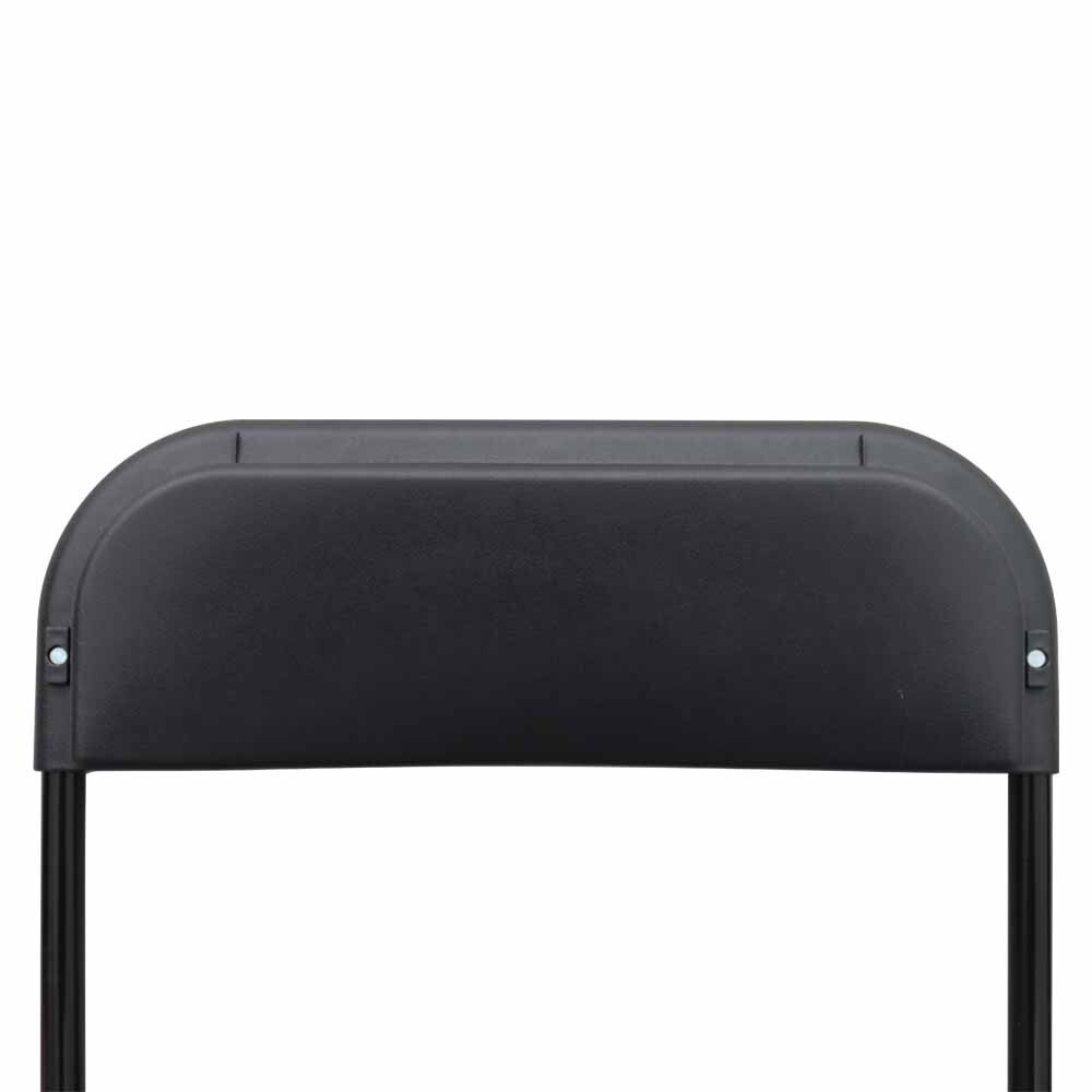 New Black Plastic Folding Chairs Stackable Chairs Enlarged Surface 10pcs/set