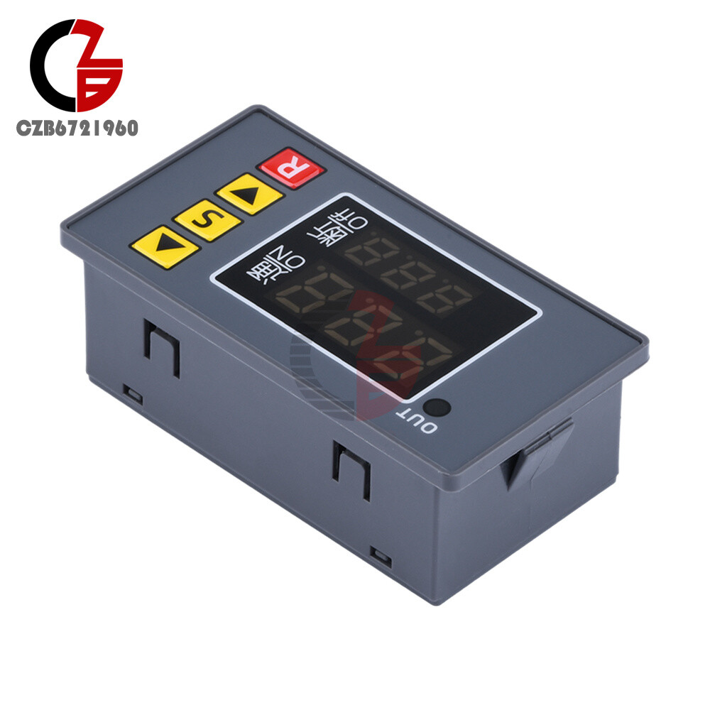 110-220V 12/24V Digital Time Delay Relay Cycle Timer Control Switch Programmable