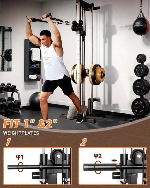 HEAVY DUTY Wall Mount Cable Crossover Machine 18 Adjustable WE SHIP OVERSEAS