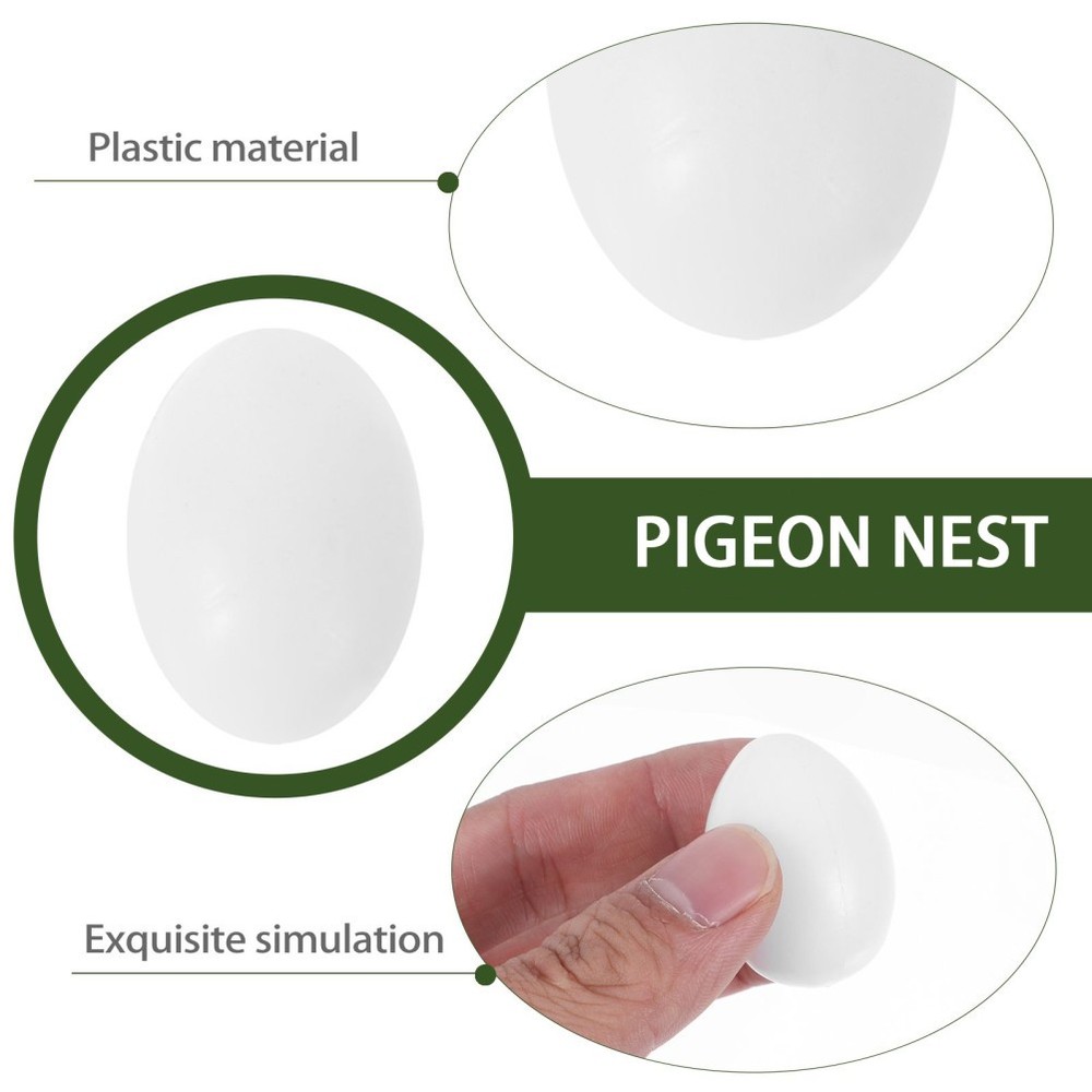 30Pcs Solid Plastic Eggs for Tricking Birds to Stop Laying Eggs
