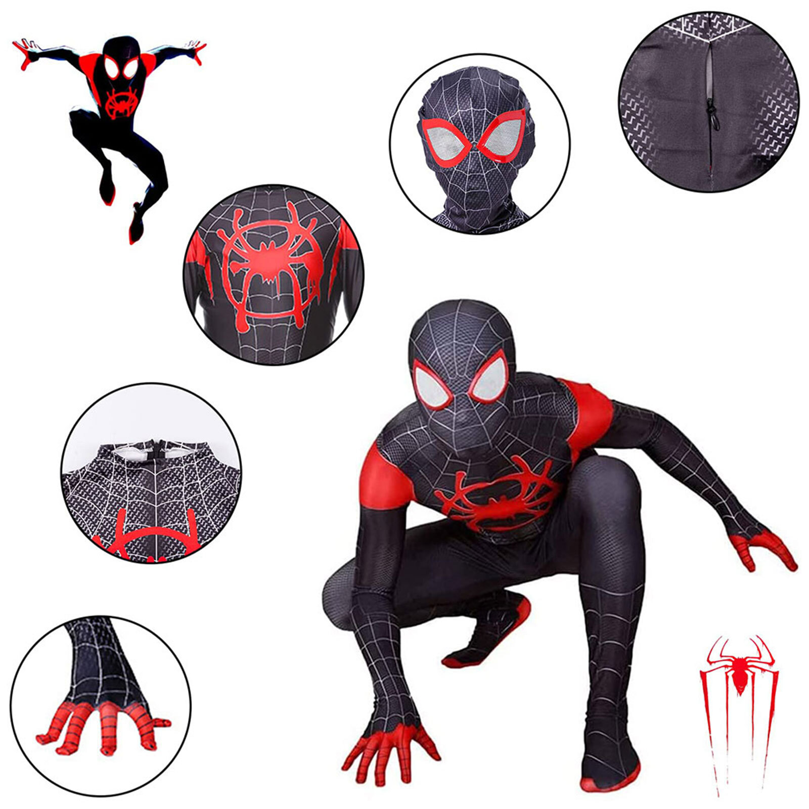 Kids SpiderMan Cosplay Costume Boys Tobey Maguire Outfit Jumpsuit Fancy Dress