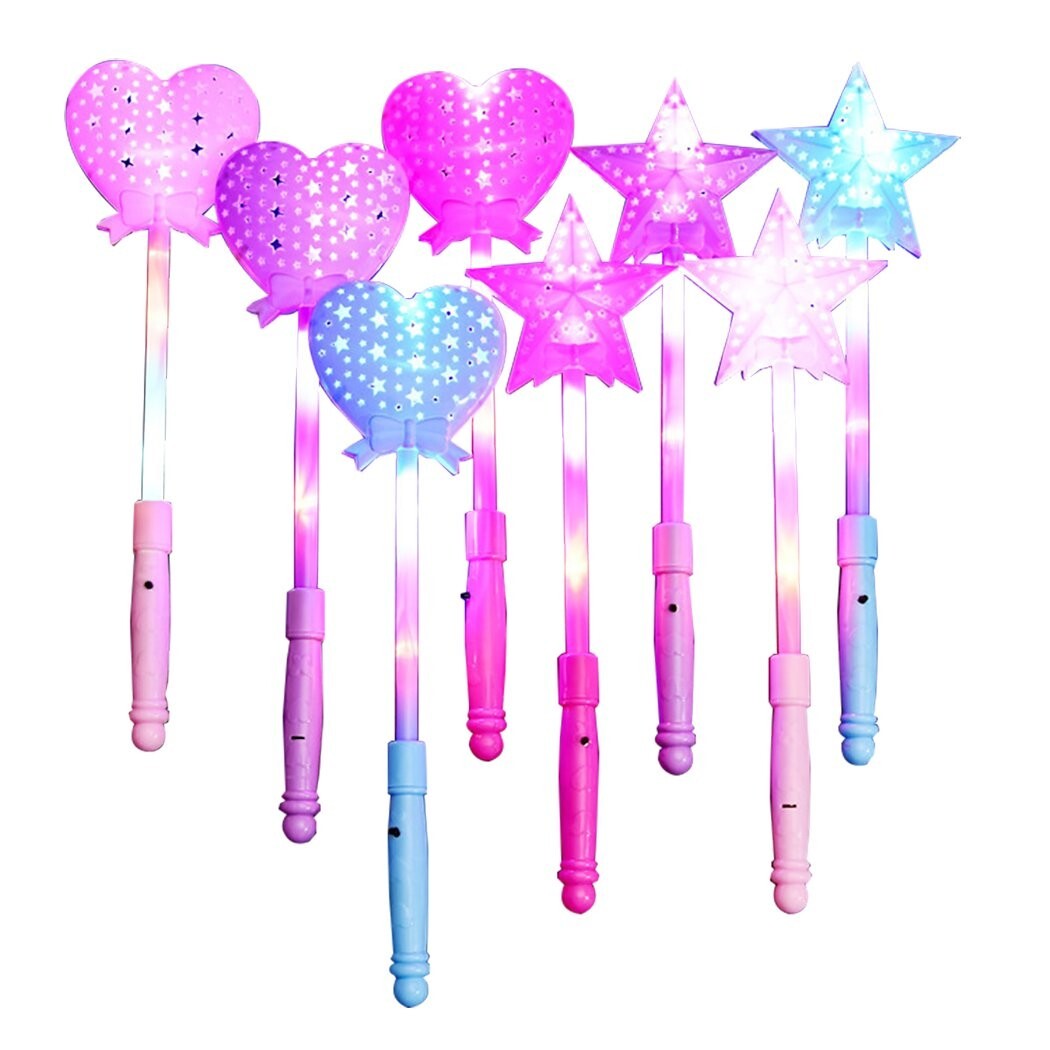 LED Heart Wands Flashing light up Magic stick Multi Color Flashing 12 pks