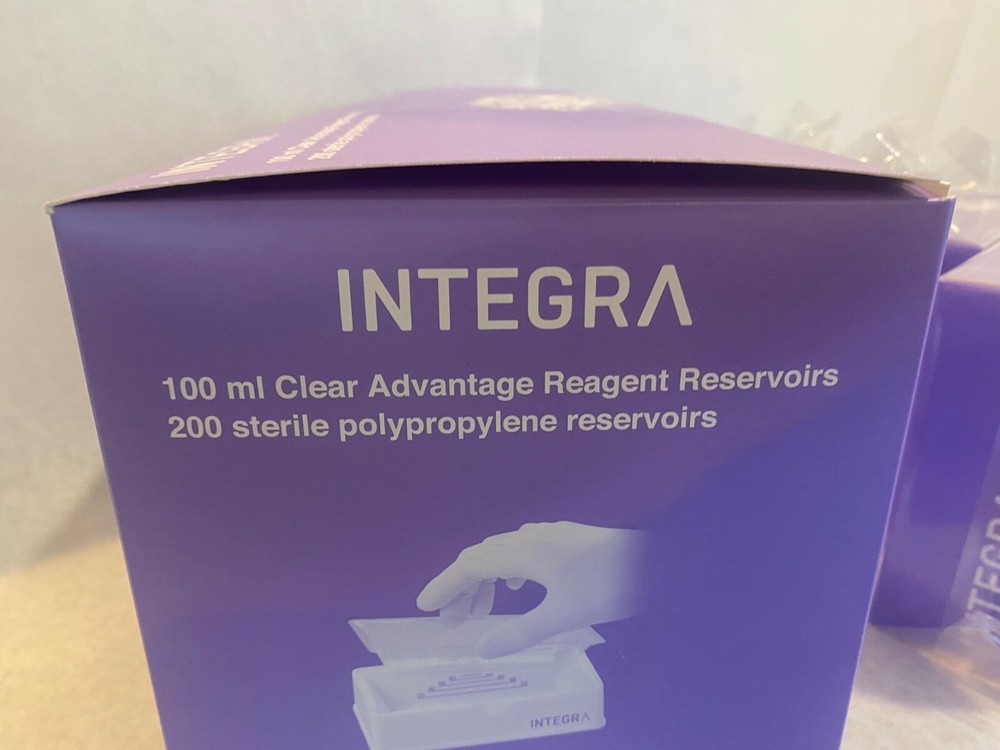 INTEGRA 100 ml Polypropylene Multichannel Reagent Reservoir Base + 200 Inserts