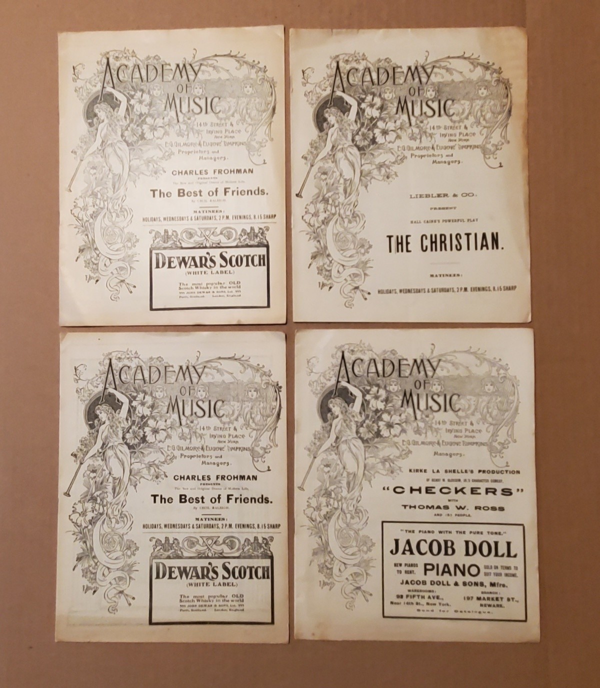 2192----1903/04 Academy of Music programs lot of 4 NYC