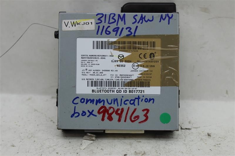 Used Telematics Interface Module fits: 2014 Mazda 6 Communication Bluetooth cent