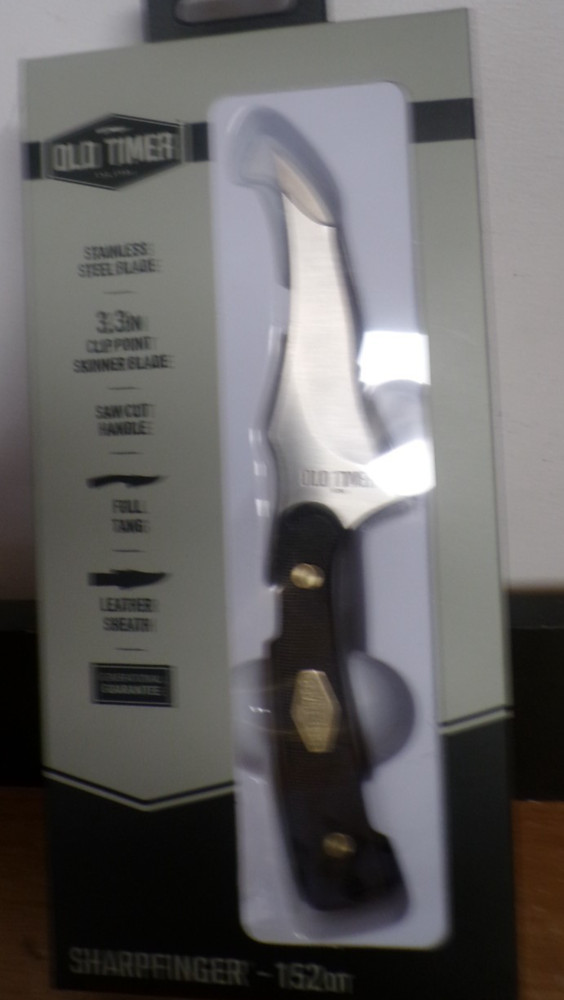 NEW OLD TIMER SHARPFINGER 152OT 7" 3.3" CLIP POINT FIXED BLADE KNIFE W/SHEATH