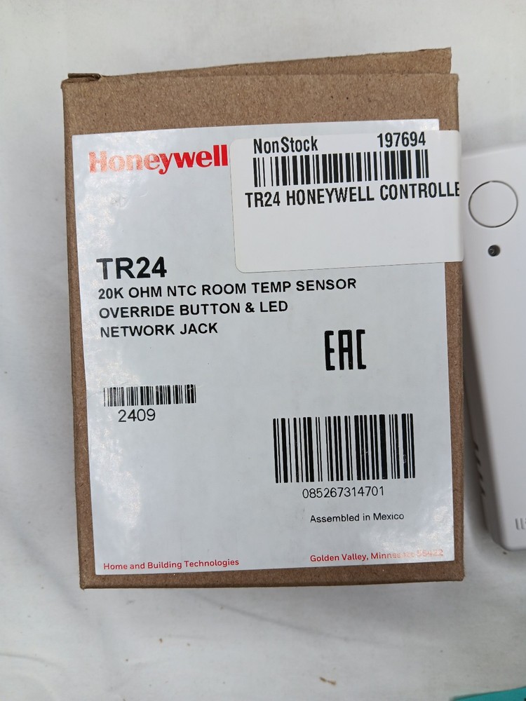 Honeywell TR24 Room Temperature Sensor, LED, Override Button Network Jack 20KOhm