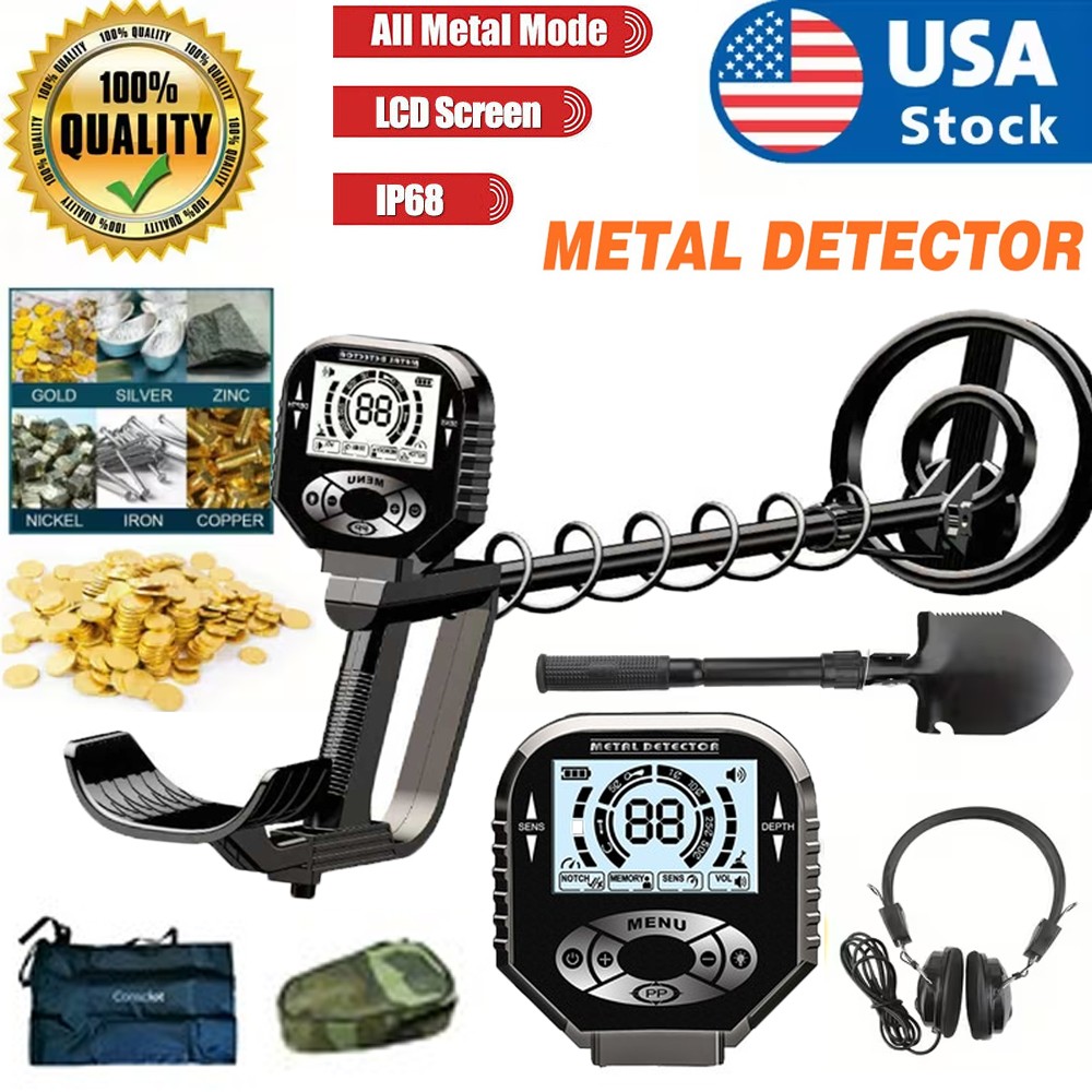 LCD Metal Detectors Waterproof Gold Digger Deep Sensitive Hunter Coil Searcher~