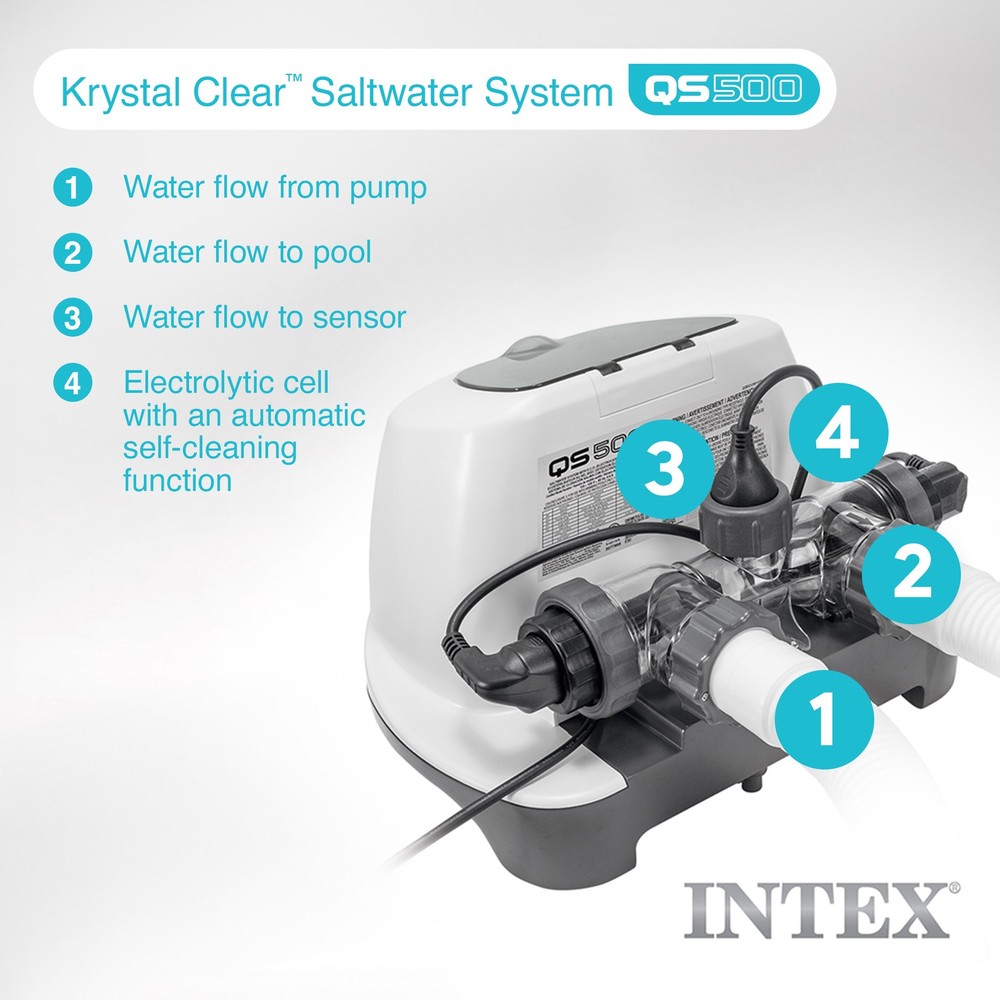 Intex Saltwater System for Pool with Intex Wall Mounted Pool Surface Skimmer