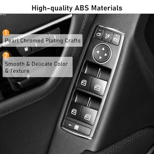Inner Door Power Window Switch Button Covers Trim Sticker Replacement Black