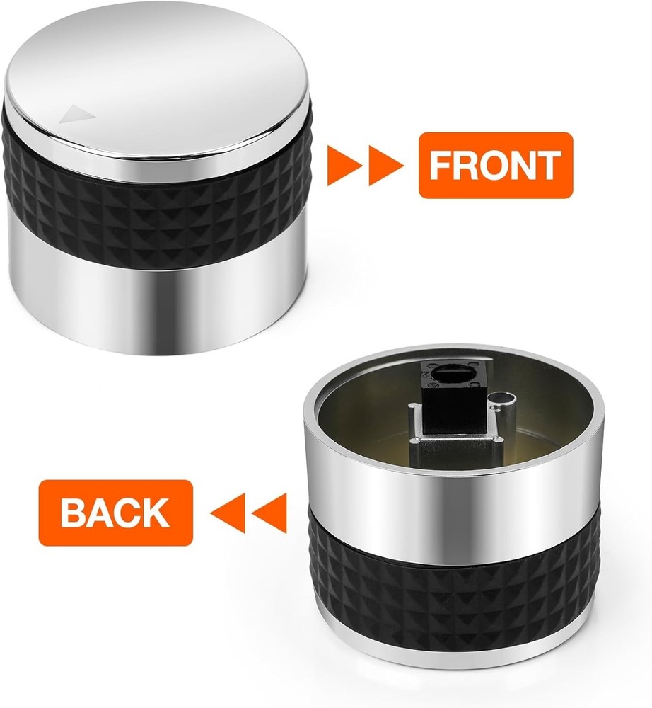 Only fire 4pcs Gas Grill Control Knobs, Chrome Plated Plastic Burner Knobs Re...