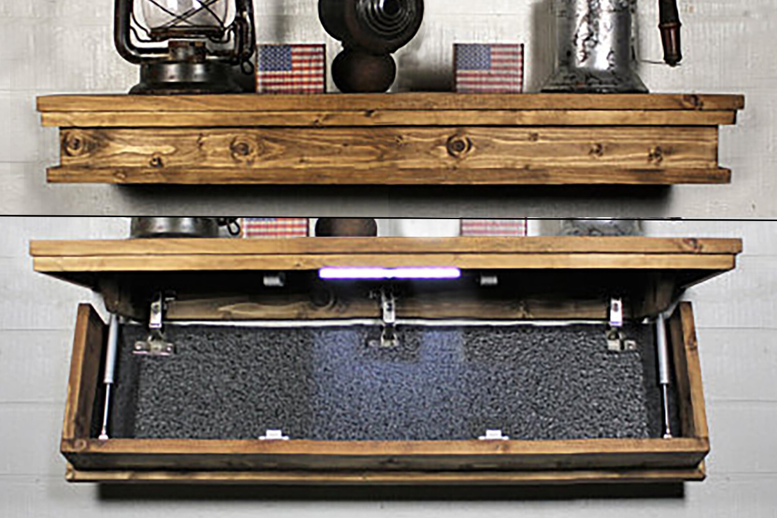 35 inch concealment shelf hidden gun storage floating shelf with secret storage