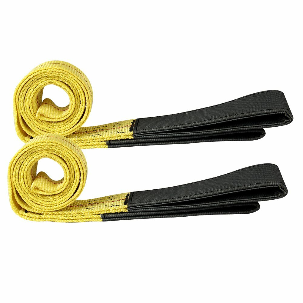 2 Pack 6' x 2" Nylon Flat Lifting Sling Strap Loops Eye & Eye Polyester Webbing