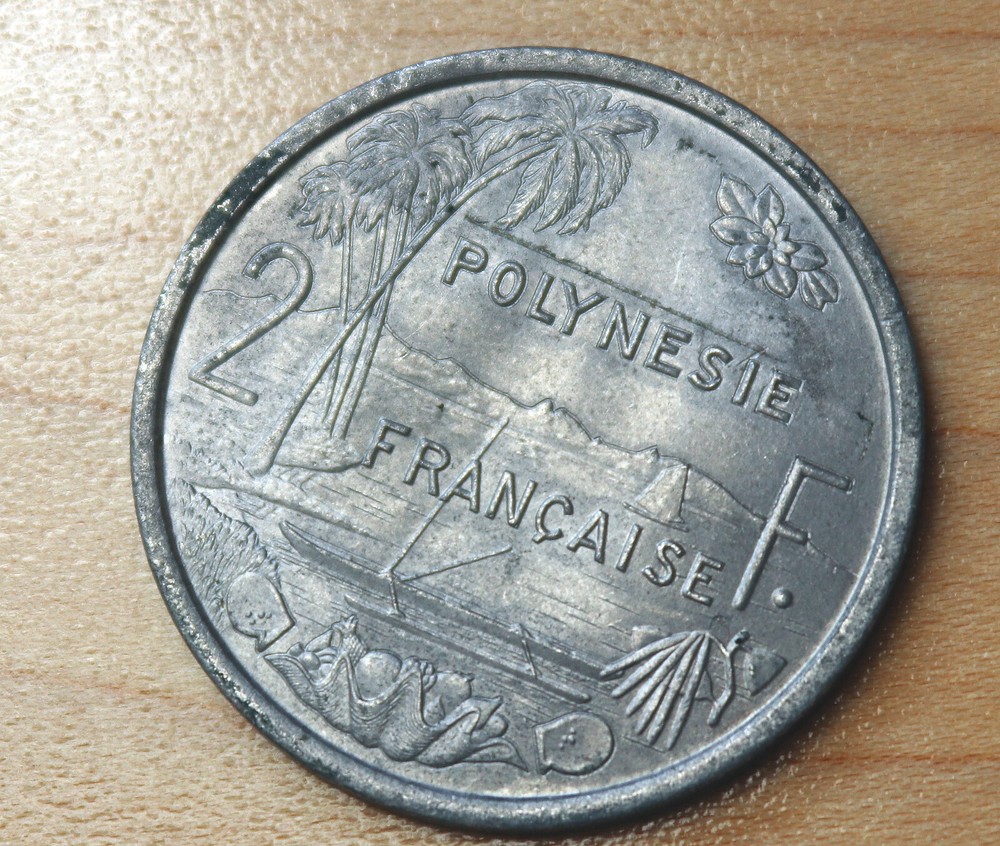 1975 French Polynesia 2 Francs