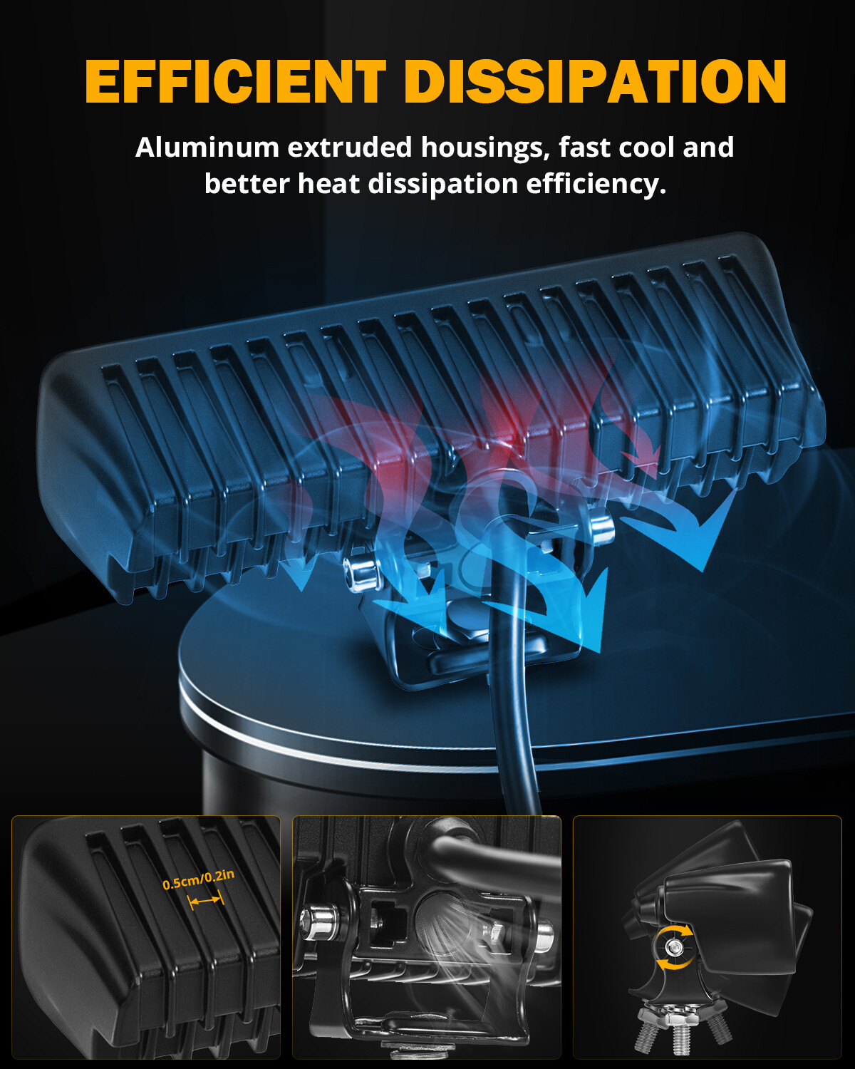 Auxbeam 6.3"inch LED Work Light Bar Driving Fog Pods Offroad Lamp Truck ATV UTV