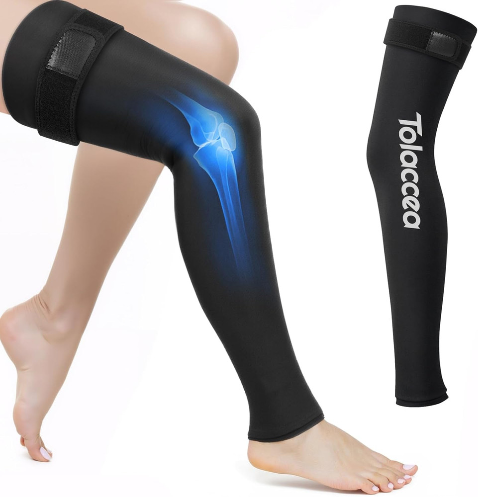 Full Leg Ice Pack Wrap with 360° Coverage with Strap for Muscle Recovery After E