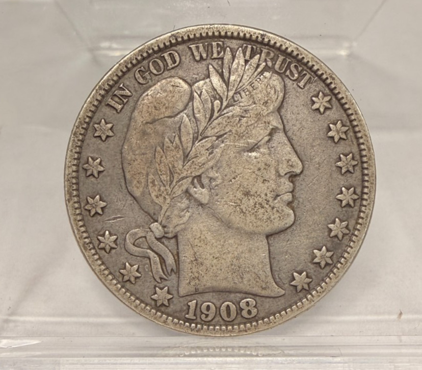 1908 O BARBER HALF DOLLAR 50C VERY FINE VF