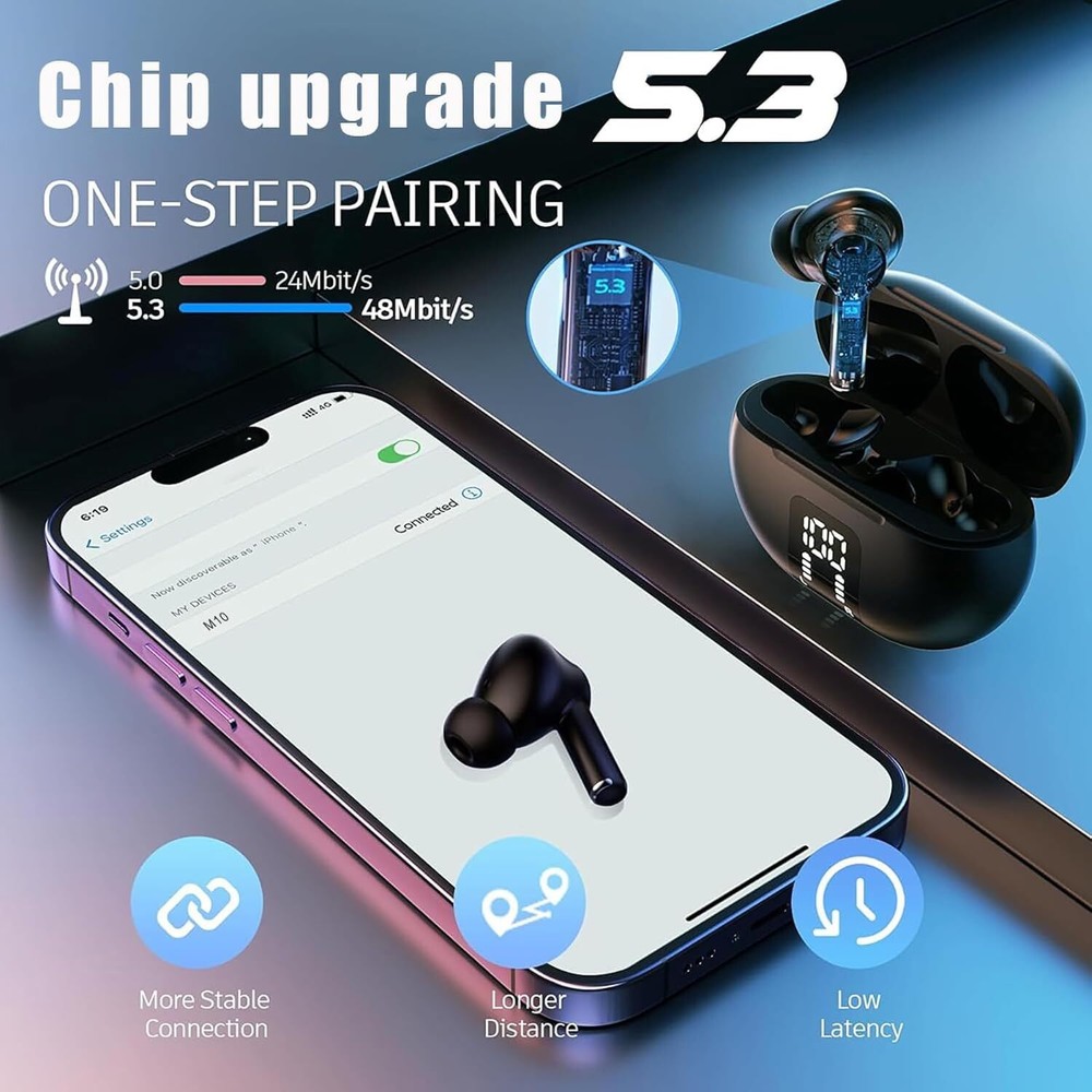 144 Language Translator Earbuds Bluetooth 5.3 Two Way Instant Translation Device