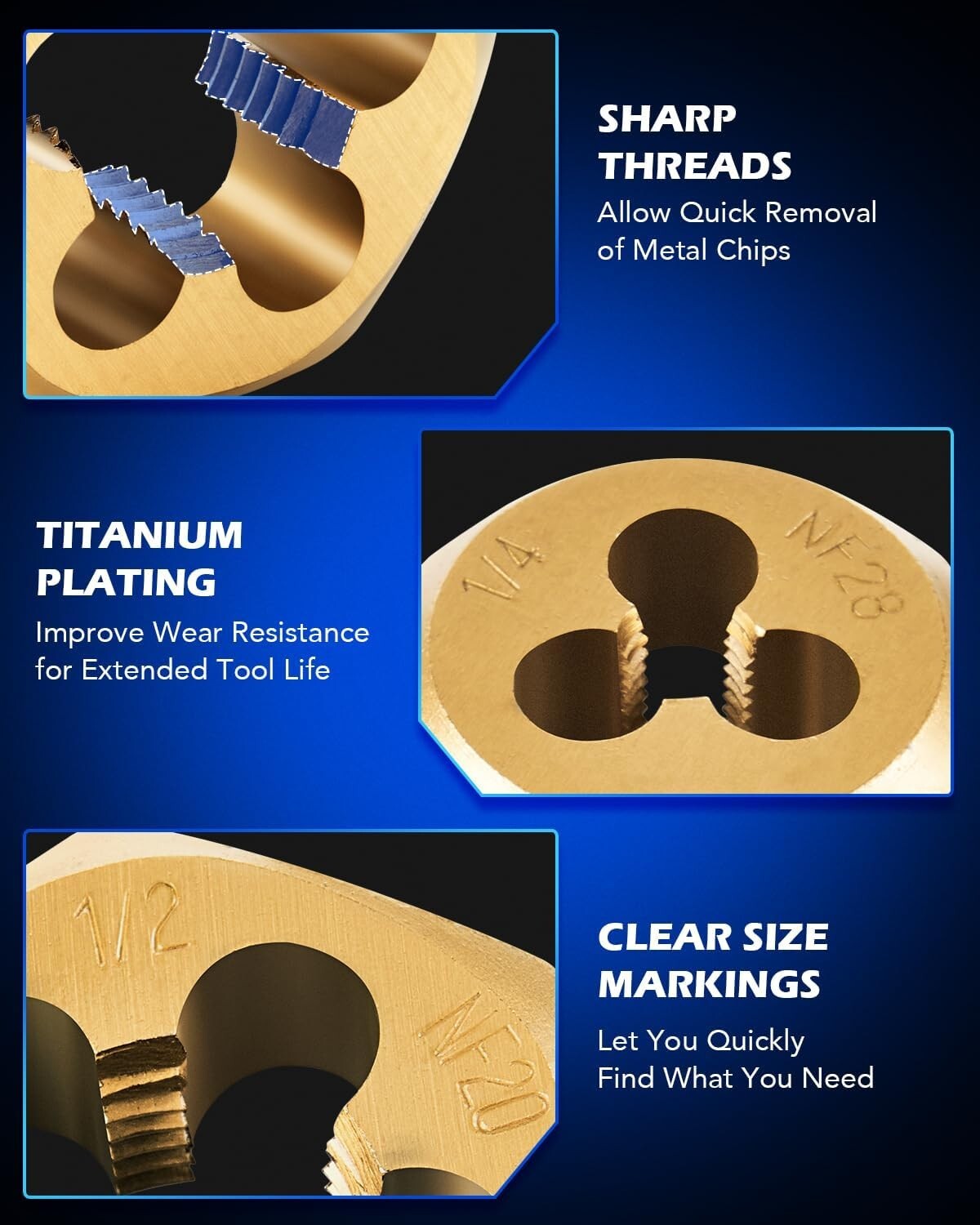 86PC Titanium Coated Steel Tap And Die Set SAE METRIC Tools Tapping Thread