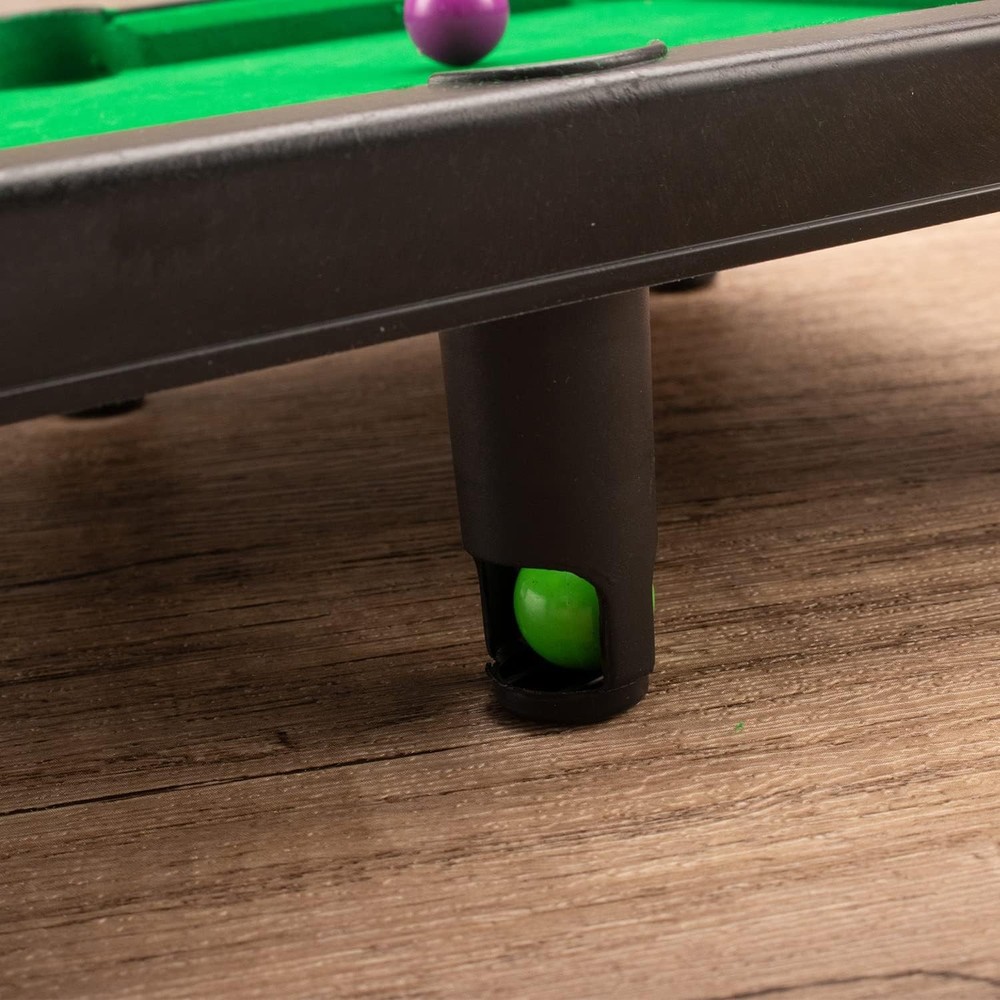 Mini Pool Table Set Portable Small Tabletop Billiards Game with 2 Sticks, 16 Bal