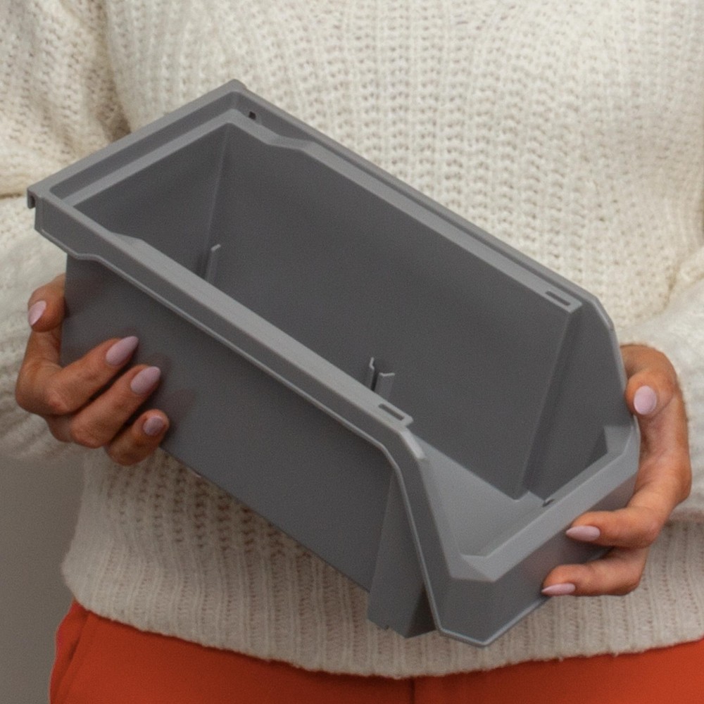 ReadySpace Medium Plastic Storage Bins, Stackable Organizer Containers for Cl...