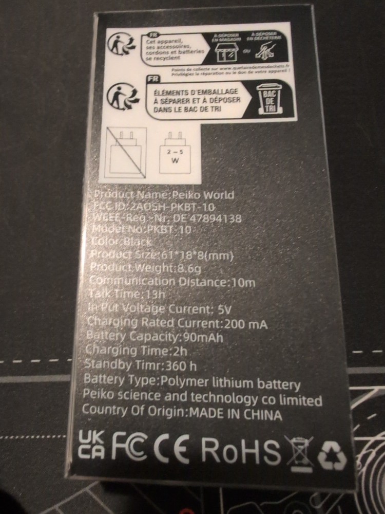 Peiko Language Translator Bluetooth Ear Piece New