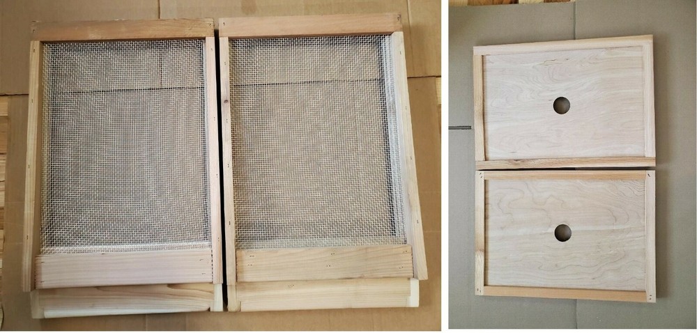 2 Cedar Bee Hive Screened Bottom Boards and 2 Inner covers--Langstroth 8 Frame