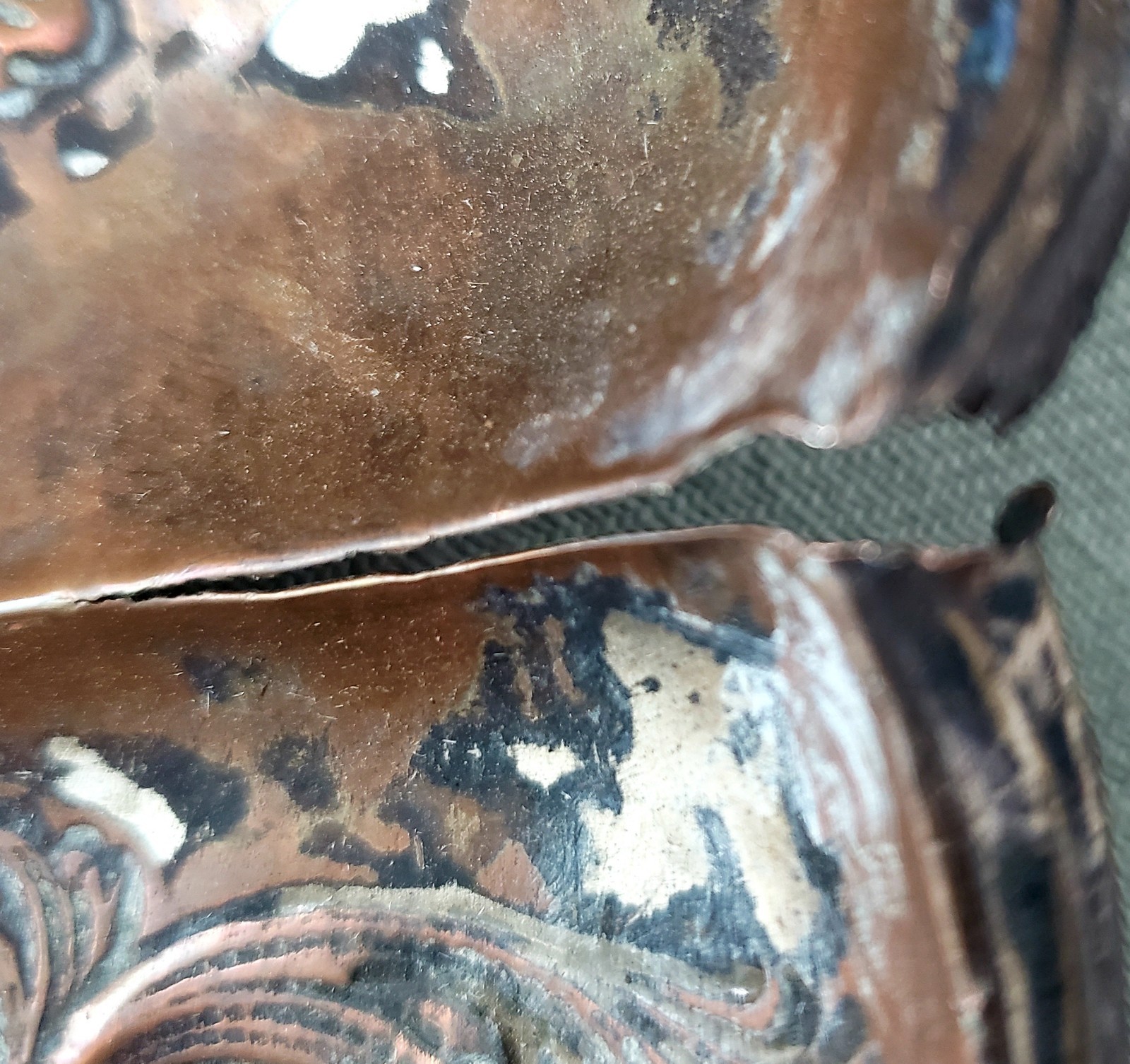 Large Antique Embossed Copper Wall Art