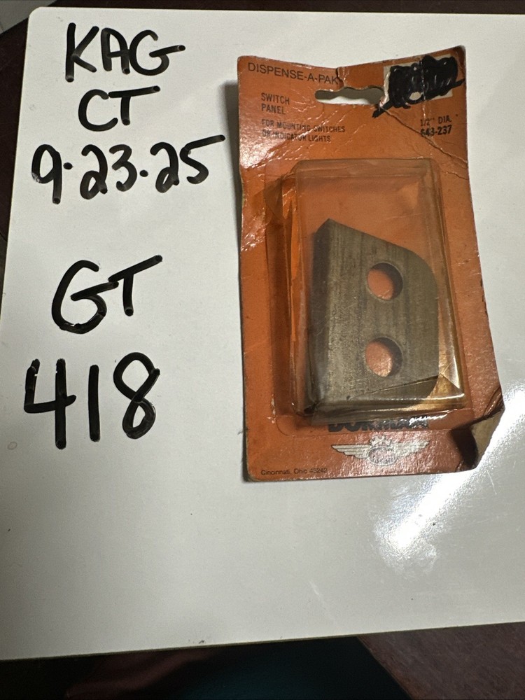 Dorman Switch Panel For Mounting Switches Or Indicator Lights 1/2 Dia. #643-237