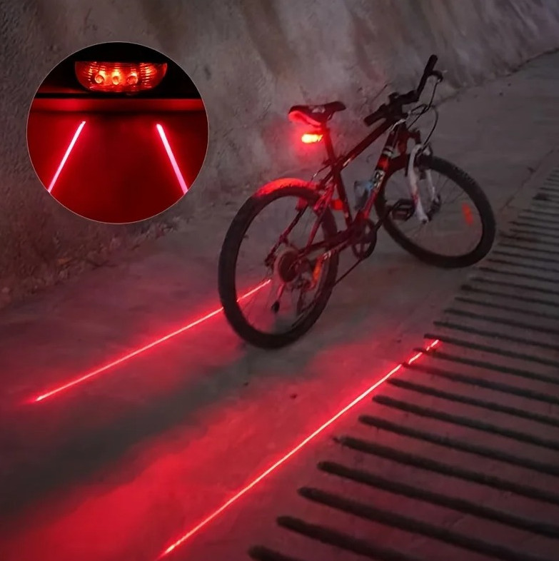 1pcs Bicycle LED Taillight 5 LED 2 Laser Waterproof Rear Bike Safety Light - NEW