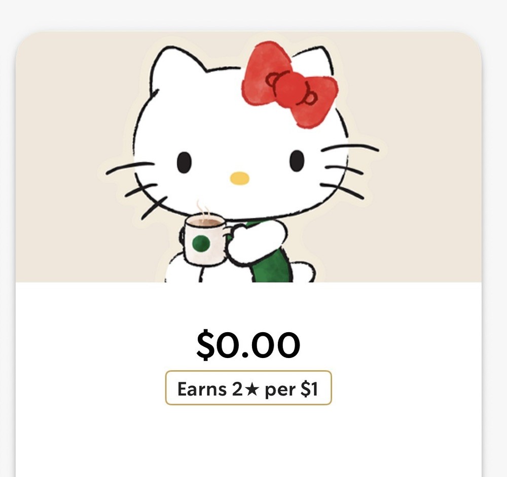 starbucks Hello Kitty gift card