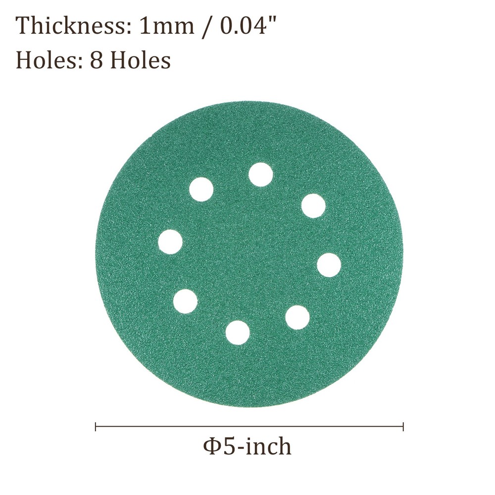 15pcs Sanding Discs 5 Inch 8-Hole 100 Grit Hook & Loop Discs