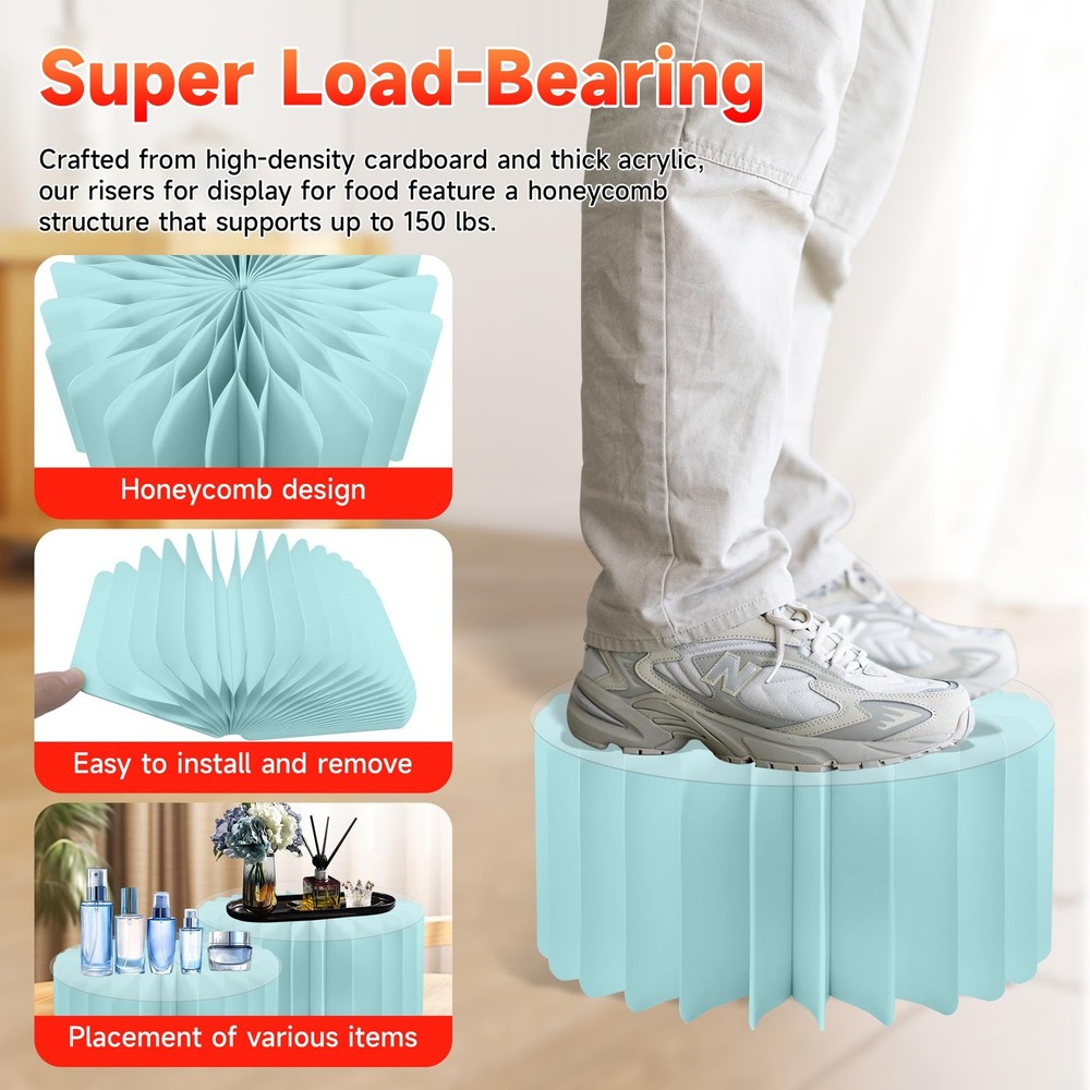 4-Pack Buffet Risers |Food Risers for Buffet Table,Black able Acrylic Risers ...