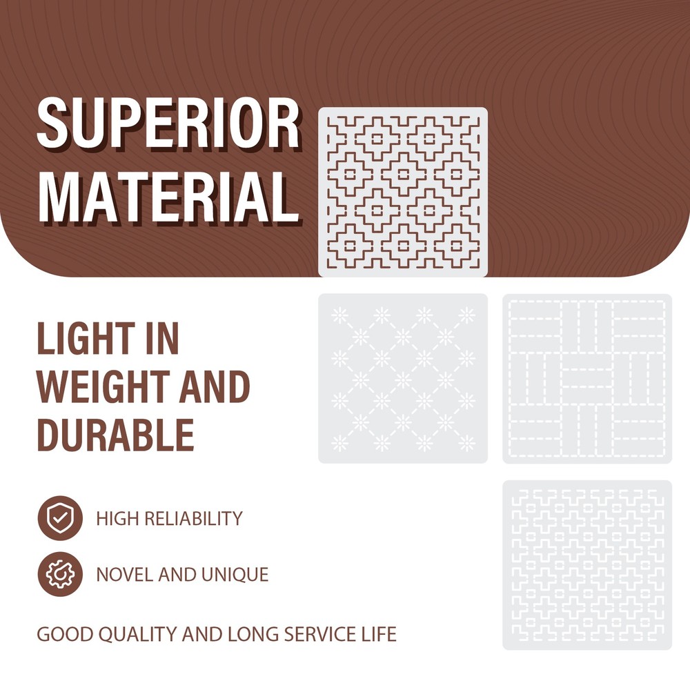 24Pcs Plastic -Stencil Kit 4.7 X 4.7Inch Geometric Pattern Template7762