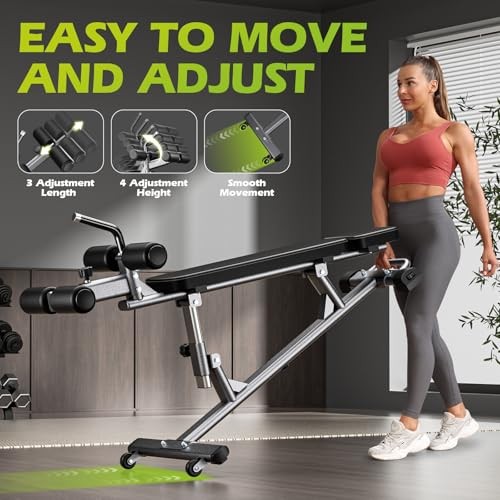 Semi-Commercial Sit-Up Bench with Reverse Crunch Handle for Ab & Core Workout