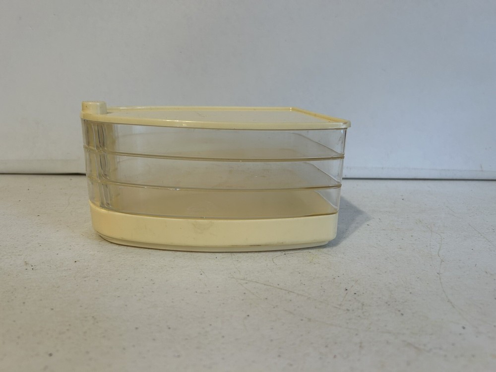 MCM Stacking Storage Tray/Case/Tower See Through Divided Sections Sewing e8