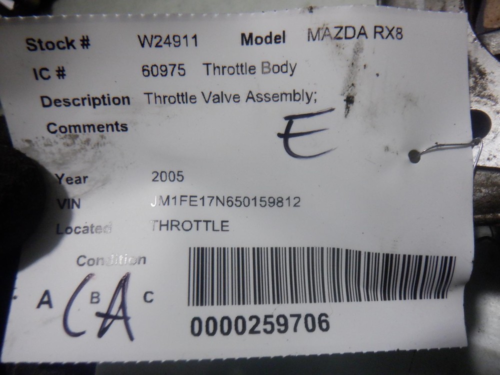 05 MAZDA RX8 Throttle Body