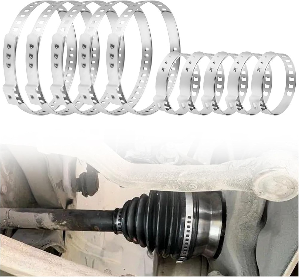 10PCS CV Boot Clamp Kit Include 5PCS Small and Large Hose Sliver